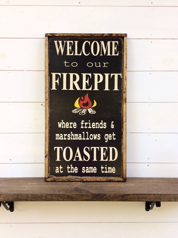 Welcome To Our Fire Pit Sign Camping Outdoors Image 0