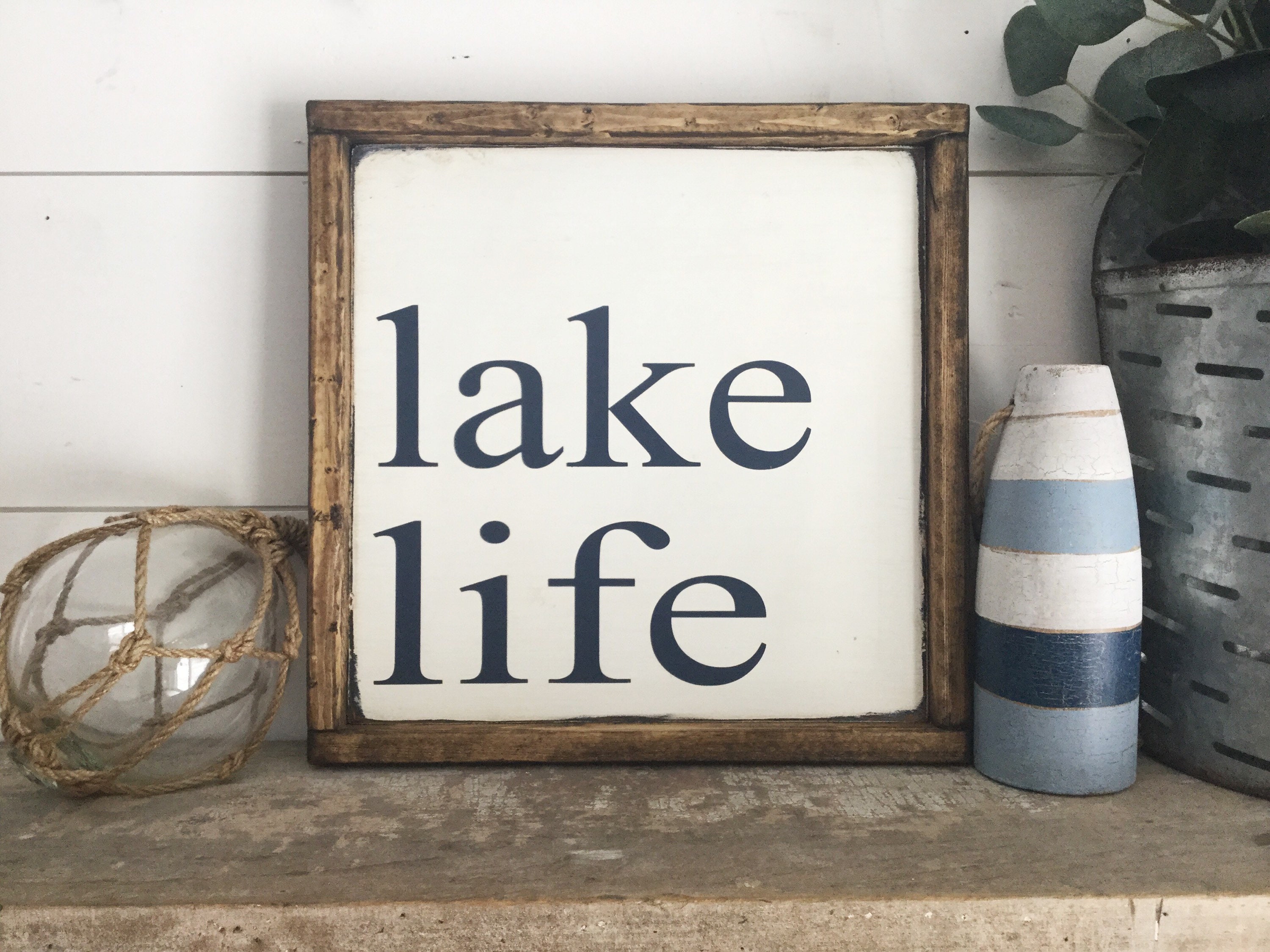 Lake Life Sign Lake Sign Wooden Lake Decor Lake Wall Hanging Wall Hangings Wall Décor