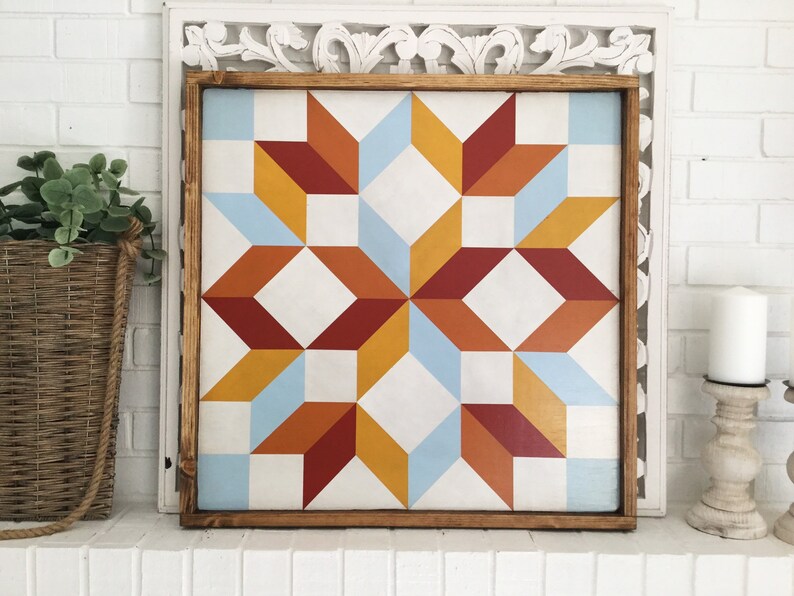 Barn Quilt Wood Barn Quilt Carpenters Wheel Barn Quilt Outdoor Etsy