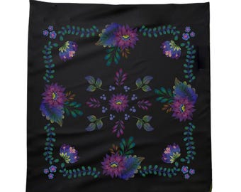 Nappe de tarot, napperon d'autel floral, nappe de lecture botanique divinatoire