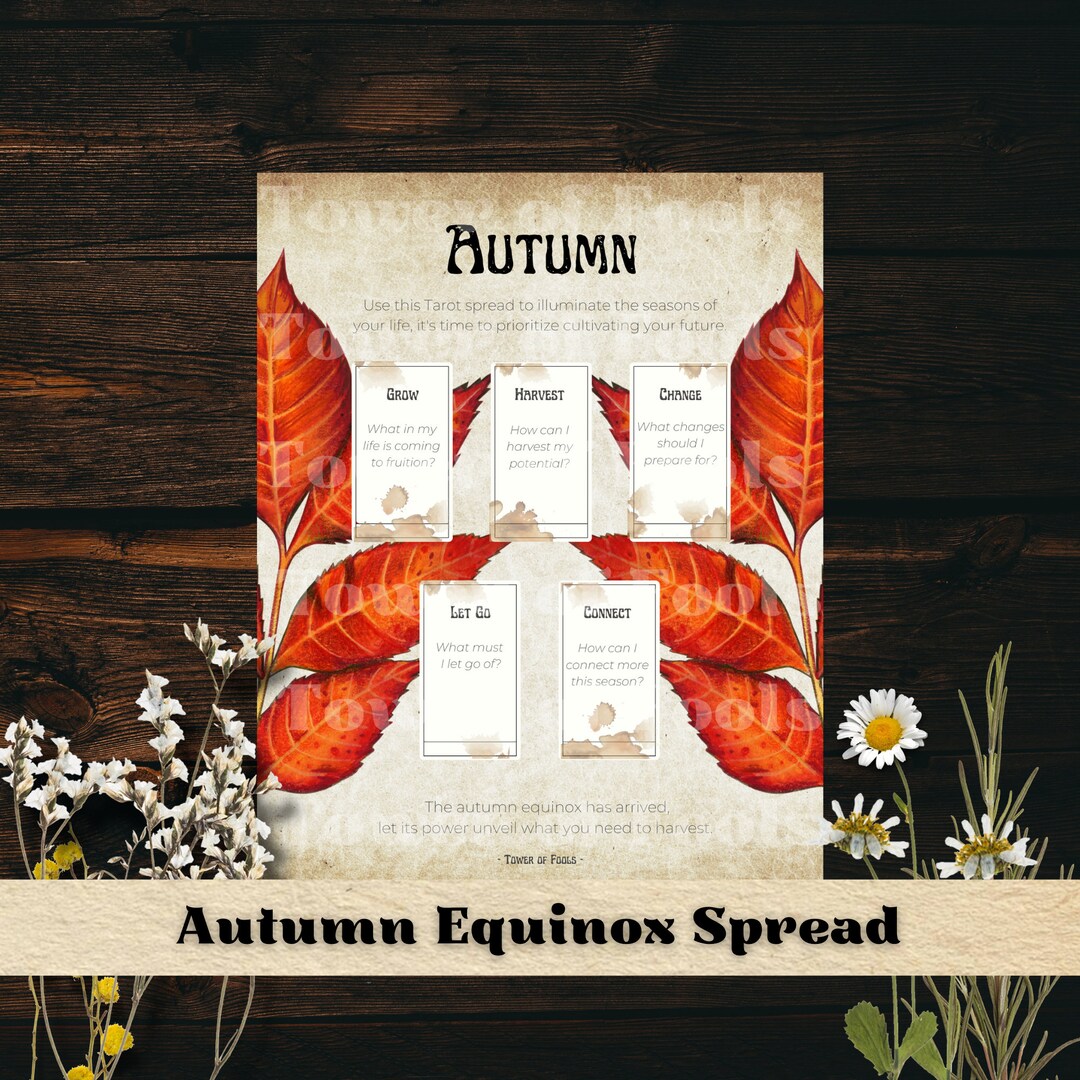 Fall Equinox Tarot Spread Printable Grimoire Page Witchcraft - Etsy