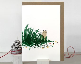 Cat Christmas Card Pack: Mischievous Kitten Holiday Cards