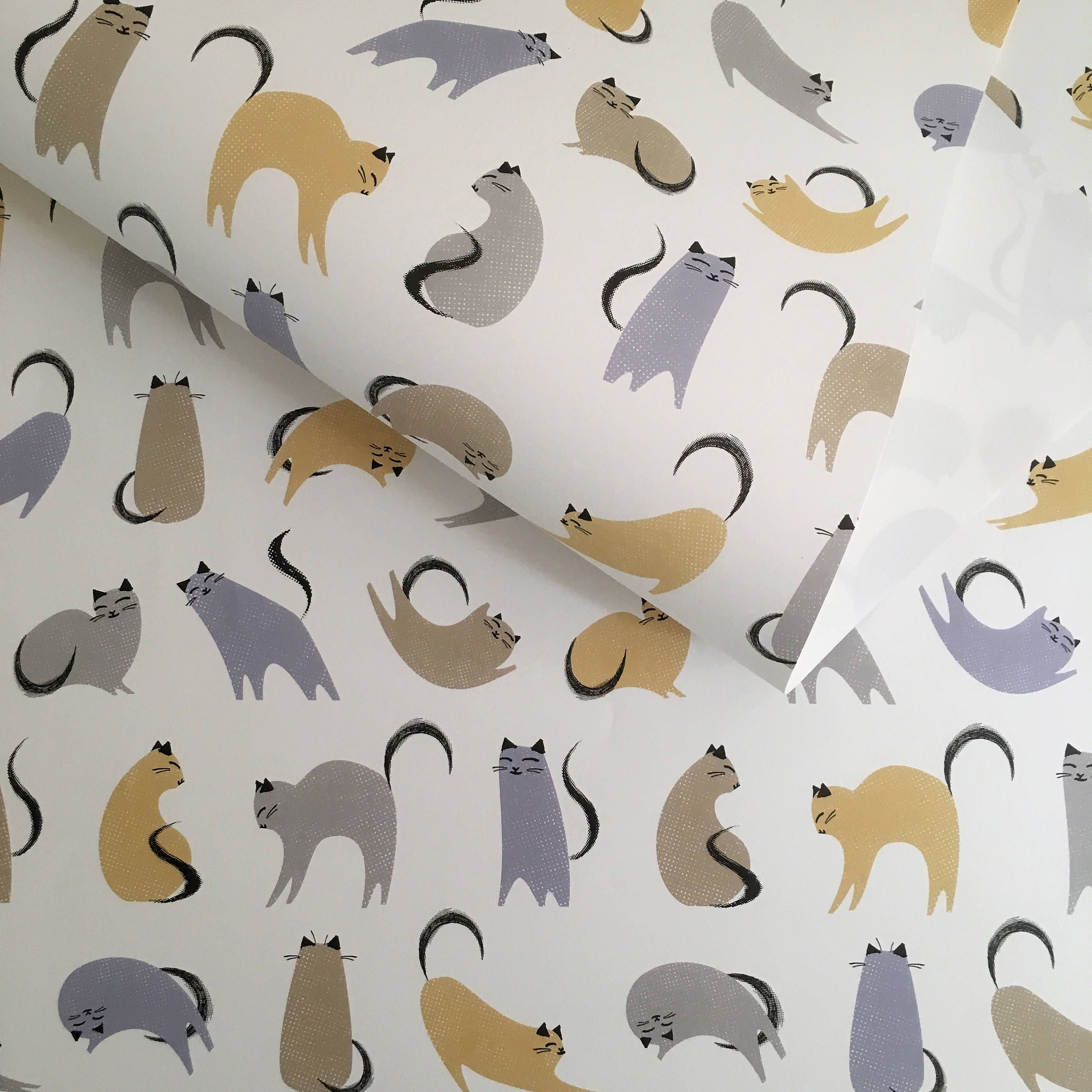 Cat wrapping papers and cat gift wrap with matching cat cards Etsy