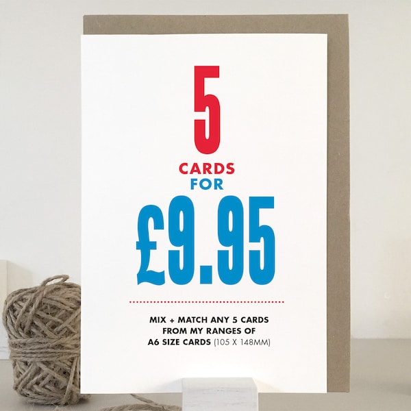 5 Card Pack | Card Bundle | Mix and Match Cards | Five Card Offer | Multi-pack of Cards | Greeting Cards | Christmas Card Pack | Card Pack