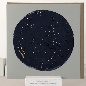 Aquarius Birthday Card | Zodiac Birthday | Aquarius Horoscope | Aquarius Constellation | Zodiac Constellation | Zodiac Aquarius | Card Gift