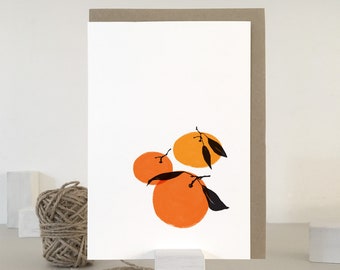 Tangerine Card | Clementine | Satsuma | Mandarin | Blank Note Card | Greeting Card | Everyday Greeting Card | Just Because Card | Minimalist