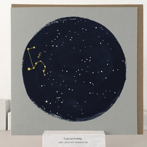 Carte d'anniversaire Lion | Anniversaire du zodiaque | Horoscope Lion | Constellation du Lion | Constellation du zodiaque | Lion du zodiaque | Cadeau Constellation | Salutation