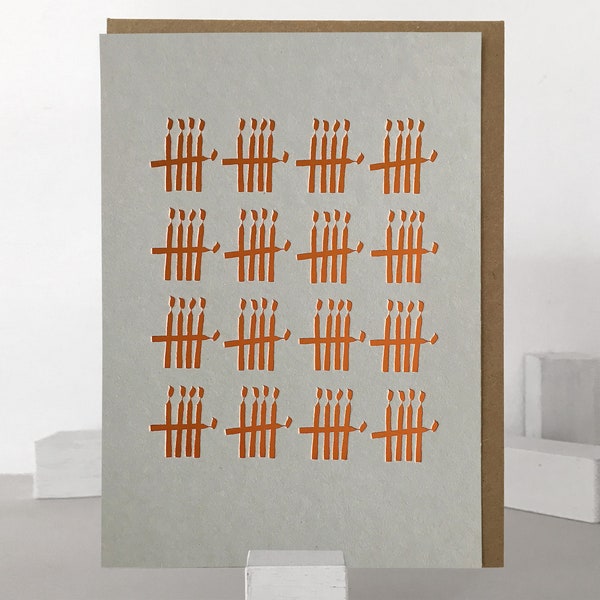 Copper Foil 80th Birthday Card: Minimalist Candle Design