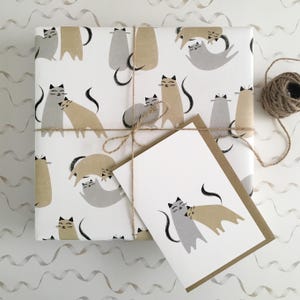 Love Cats Wrapping Paper and Matching Card