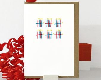 Funny 30th Birthday Card: Candle Tally Design