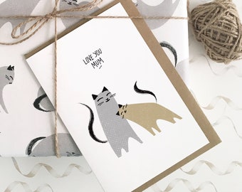 Mother's Day card for cat mums, cat moms and cat mothers