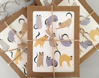 Cute Cat Card Pack | Notecard Boxed Set | 8 Cat Card | Cat Greeting Card Pack | Card Bundle | Bulk Card Pack Cats | Kitten Cards