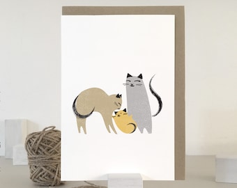 New Baby Card | Cat Family Card | Kitten Card | Baby Shower Card | New Mom Card | New Mum Card | FurBaby Card | New Cat Card | Greeting Card