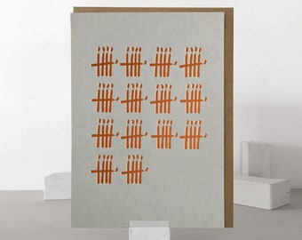 Copper Foil 70th Birthday Card: Minimalist Candle Design