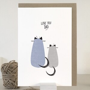 | de carte de papa de chat Carte de fête des Pères | | de la carte Cat Daddy Meilleure carte de papa de chat | Carte pour cat dad | Je t’aime papa | Carte pour le père du chat
