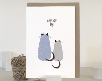 | de carte de papa de chat Carte de fête des Pères | | de la carte Cat Daddy Meilleure carte de papa de chat | Carte pour cat dad | Je t’aime papa | Carte pour le père du chat