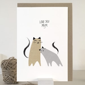 Cat Mum Card | Mother’s Day Card | Cat Mother Card | Best Cat Mum Card | Card for Cat Mum | Love You Mum | Card for Cat Mom