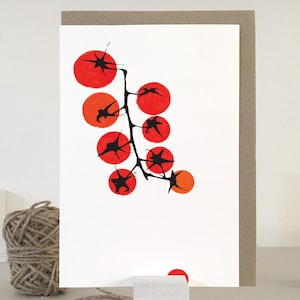 Carte de note de tomate | Carte de correspondance vierge | Carte de voeux de tomate | Carte de vœux de tous les jours | Juste parce que la carte | Coloré | Carte minimaliste | Fruit
