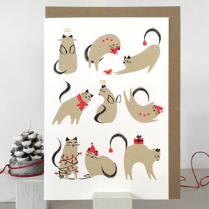 Angels and Elves Cat Christmas Card: Cheeky Holiday Greeting