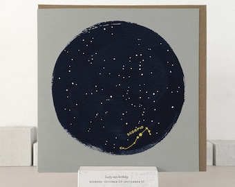 Scorpio Constellation Birthday Card: Minimalist Zodiac Design