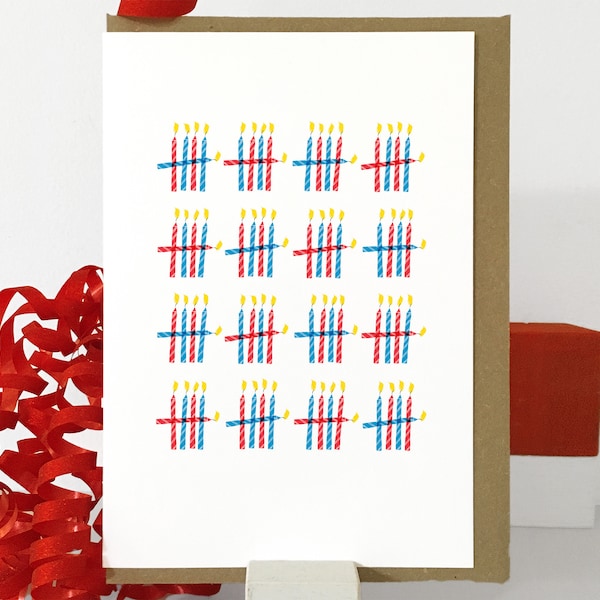 Funny 80th Birthday Card: Candle Design, Gender-Neutral