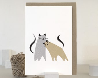 Cat Love Greeting Card | Valentine, Anniversary, Wedding