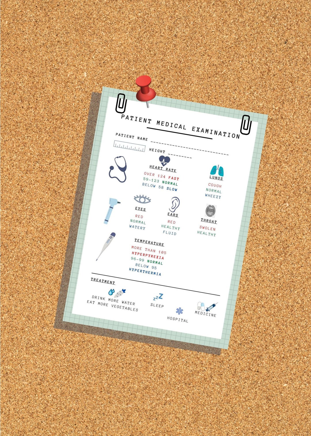 Kids Doctor Role-play _ Patient Medical Examination Form - Etsy