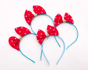 Glow in the Dark Headband // Polkadot Headband // Red Bow // 4th of Julf Band Bow //