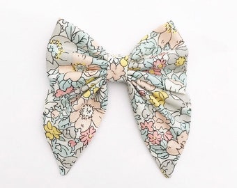 Liberty Bow // Hair Bow // Pink Blue Floral Bow // Spring Bow// Headband // Sailor Bows // flower Bow