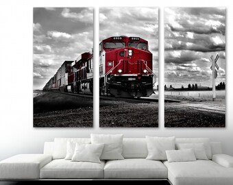 Train Canvas Etsy