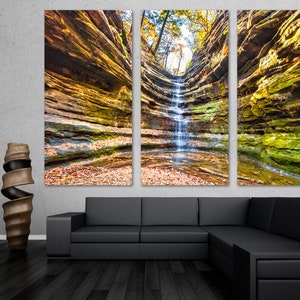 Starved Rock Wall Art State Park Canvas Print in Illinois. Starved Rock waterfall, starved rock - Giclee home decor office decor, wall decor