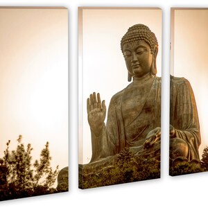 Giant Buddha Statue Canvas Wall Art for Zen Meditation Room & Spiritual ...