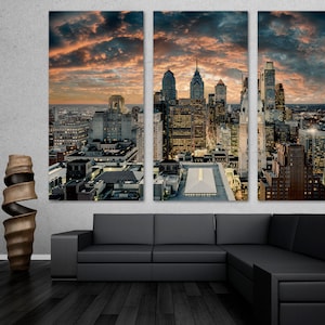 Philadelphia PA Canvas Print Skyline Wall Art, Philadelphia City Pennsylvania, Philly Wall Art - Giclee Home decor, Wall decor, Office decor