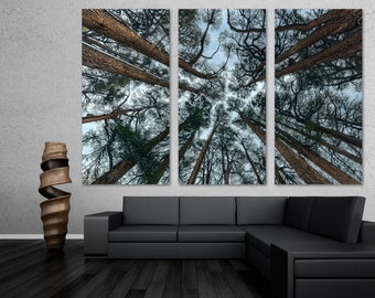 Cedars Trees Canvas Print Wall Art. Abstreact Tree large Tree Forest Print, Tree Wall Art Forest Wall Art Trees Canvas - Giclee wall decor