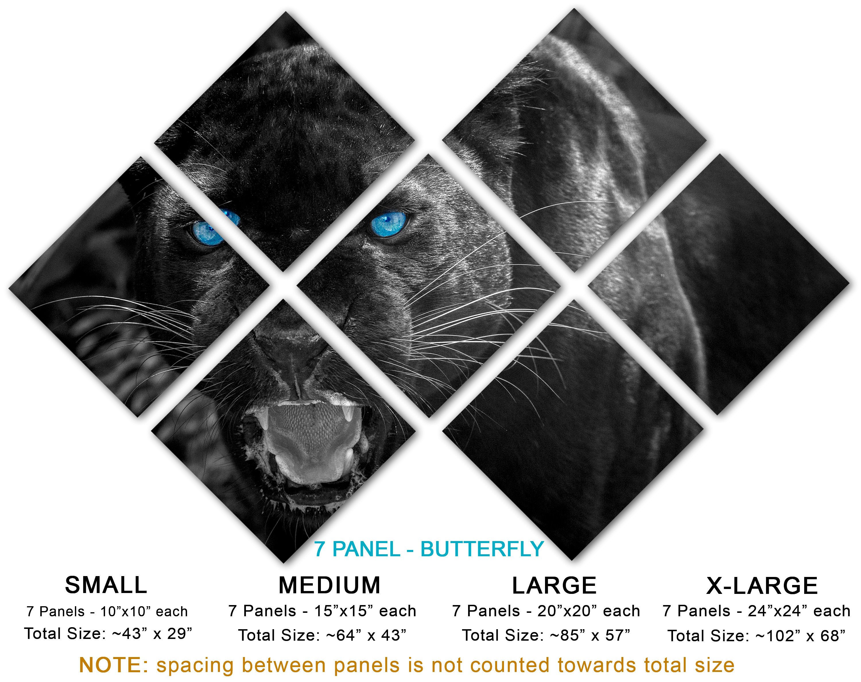 Black Panther Canvas Print wall art blue eyes. Animal art Etsy