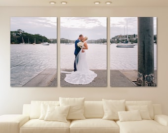 Multi Piece Canvas Photo Print, Wedding Anniversary Gift Canvas prints custom size split. Personalized wall art canvas from your pictures