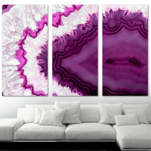 Purple Geode Canvas Print Wall Art. Brazilian geode slice, geode wall art, agate print, agate decor art -Giclee wall decor home office decor