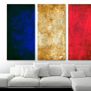 France Flag Rustic Grunge Canvas Print Wall Art - Country Flag Giclee print for home decor, room decor, wall decor, interior design
