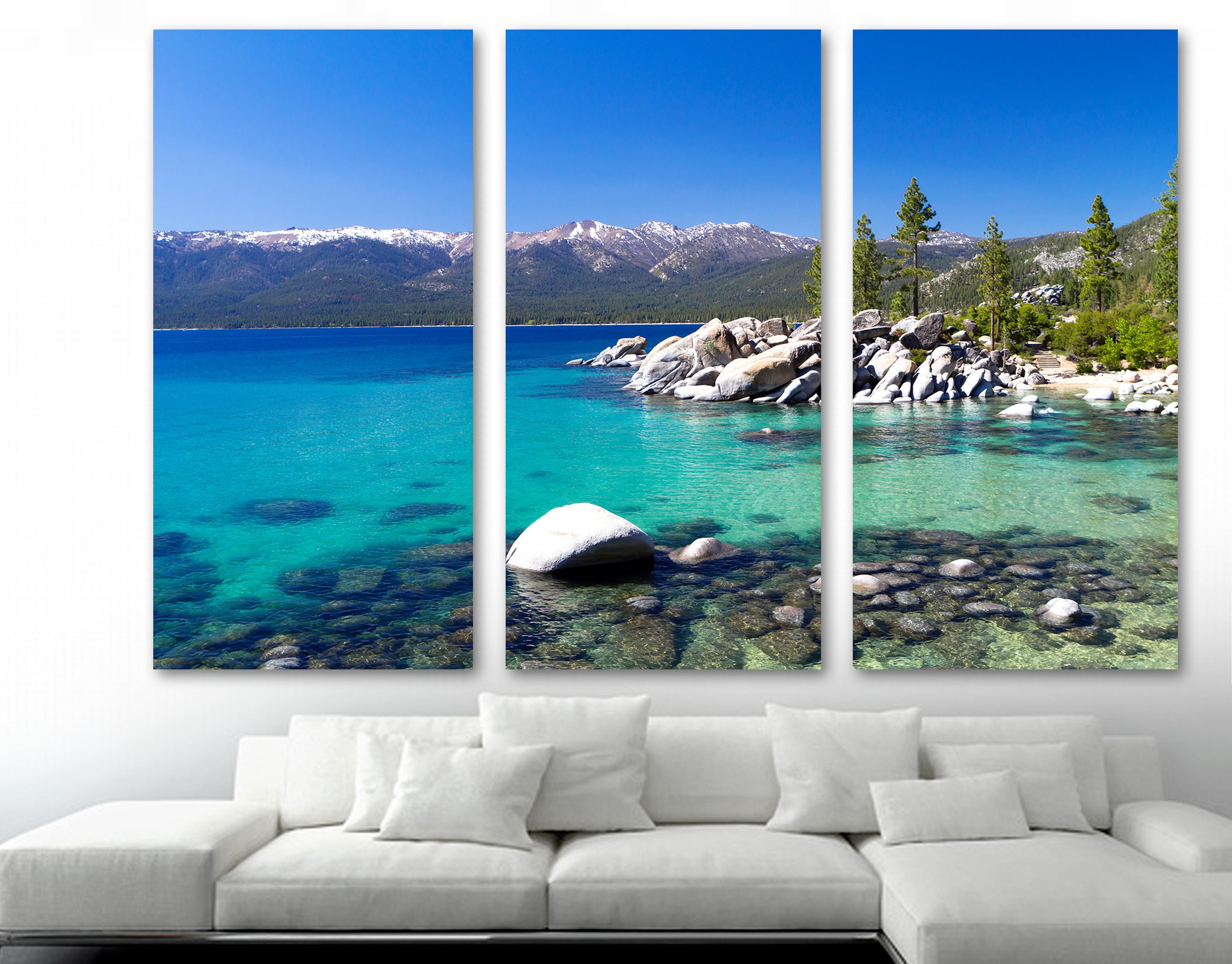 Lake Tahoe Canvas Print Wall Art. Lake Tahoe Photograph Art Etsy