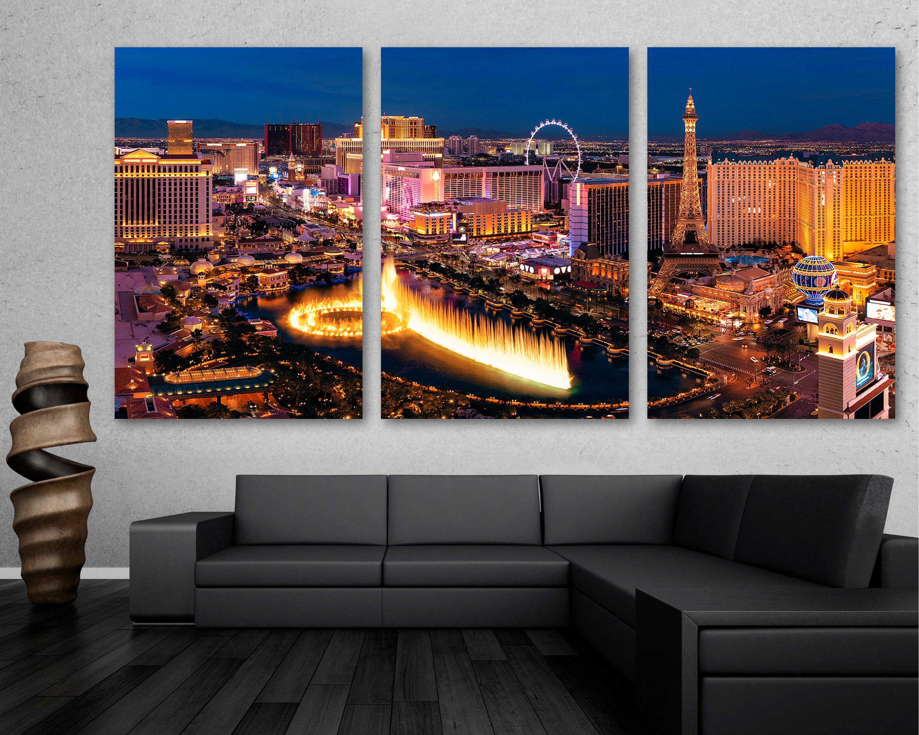 Las Vegas Strip Night Canvas Print Wall Art Las Vegas Skyline photo
