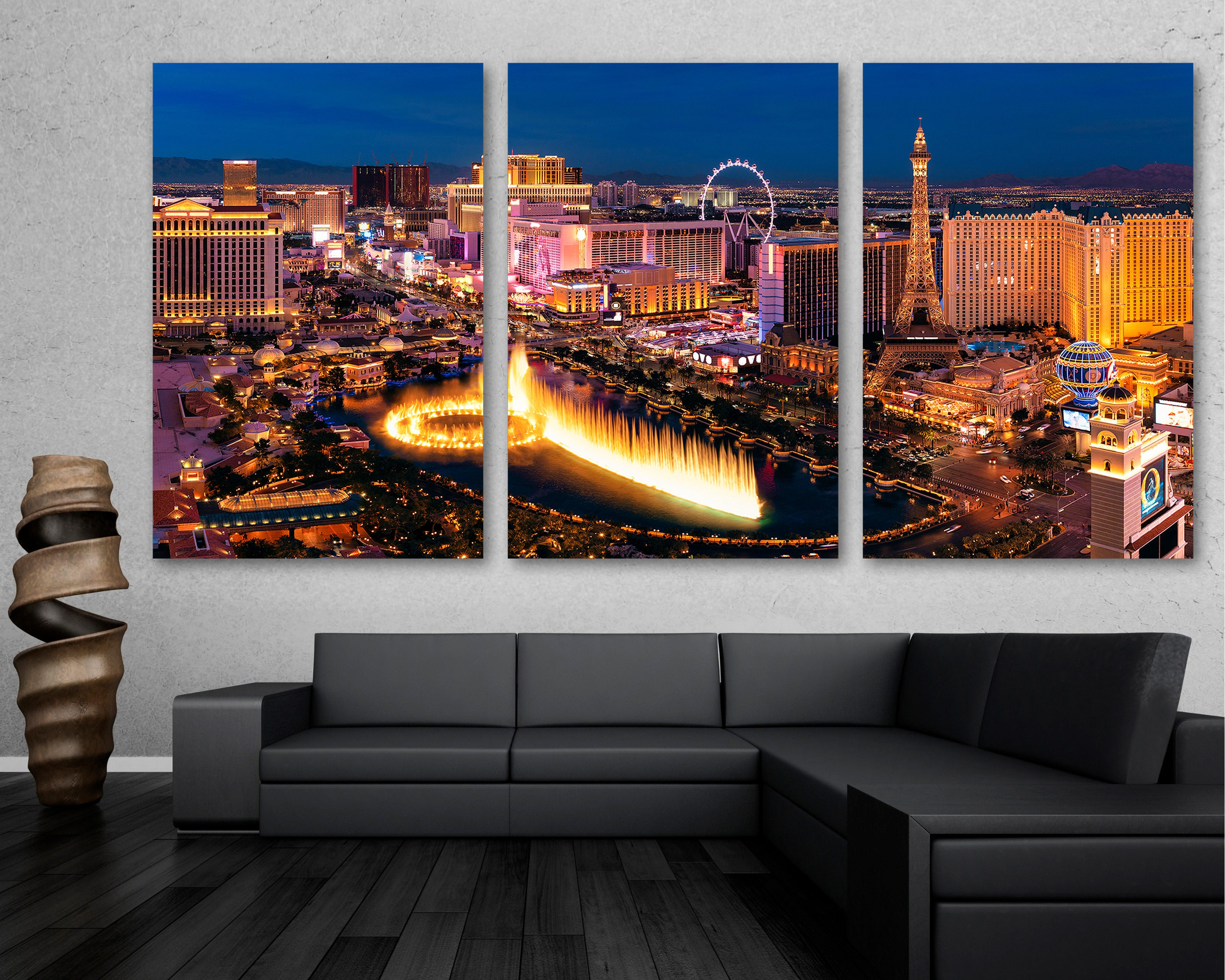 Las Vegas Strip Night Canvas Print Wall Art Las Vegas Skyline 