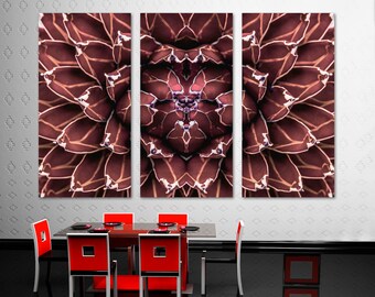 Agave closeup Canvas Print burgundy Wall Art. Agave plant art, cactus print, flower print botanical wall art - Giclee home office wall decor