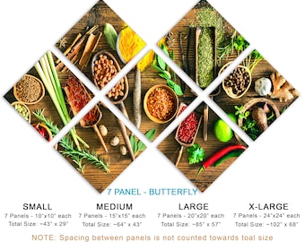 MHLCMG Cuisine Affiche Grains Épices Cuillère Poivrons Toile Tableau Art Peintures Decoration Murale Pour Cuisine Tableau Decoration, Sans Cadre (60X120CM