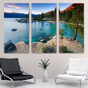 Lake Tahoe Sand Harbor Canvas Print Wall Art. Lake Tahoe California Landscape Print, lake tahoe art - Giclee print home office wall decor