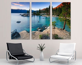 Lake Tahoe Sand Harbor Canvas Print Wall Art. Lake Tahoe California Landscape Print, lake tahoe art - Giclee print home office wall decor