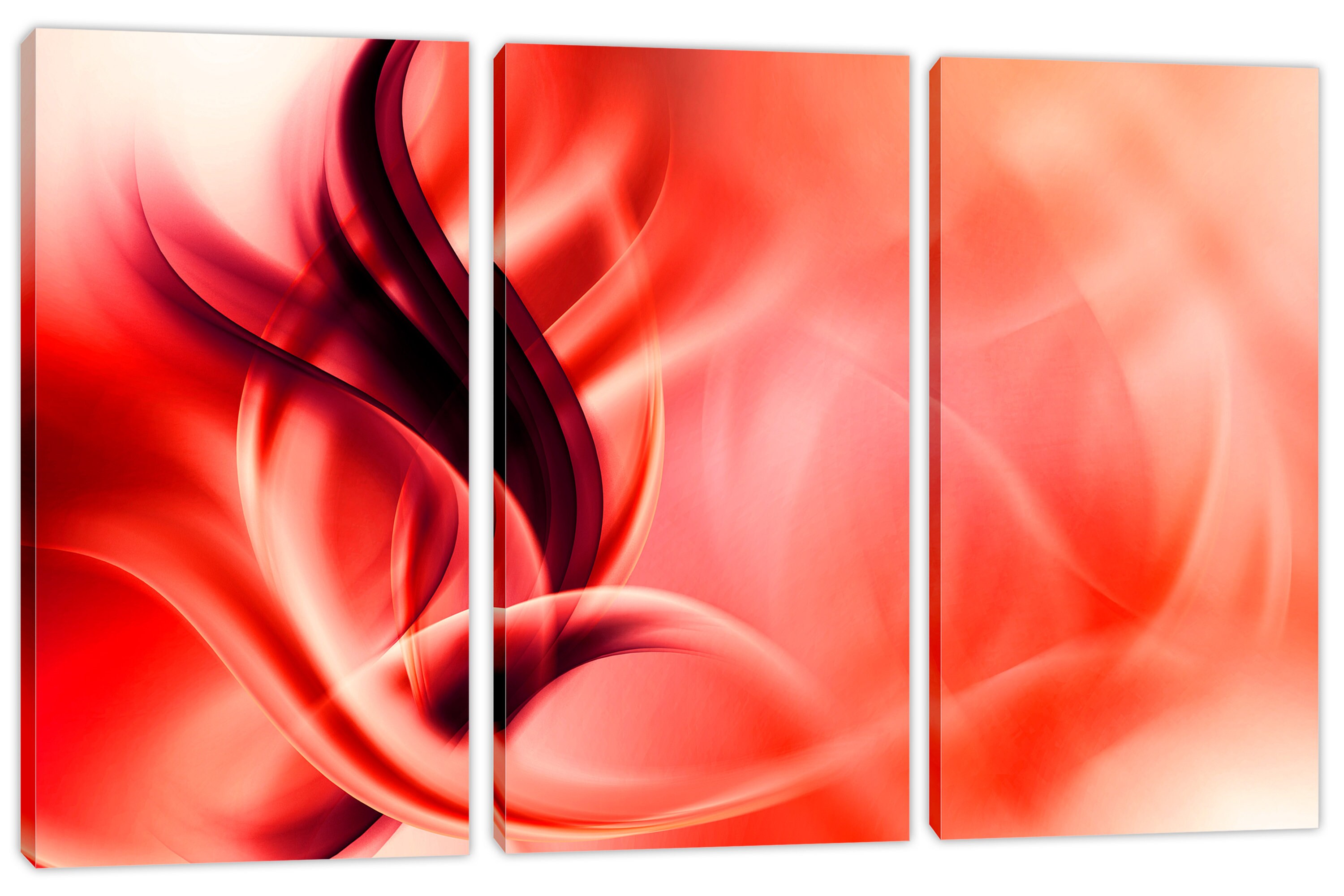 Entangled Abstract Waves Wall Art Red Abstract Canvas Print. Etsy