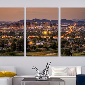 Phoenix Arizona sunset Skyline Wall Art Canvas Print - Phoenix Canvas, Arizona - Giclee print for Home Decor, Wall Decor, Interior Design