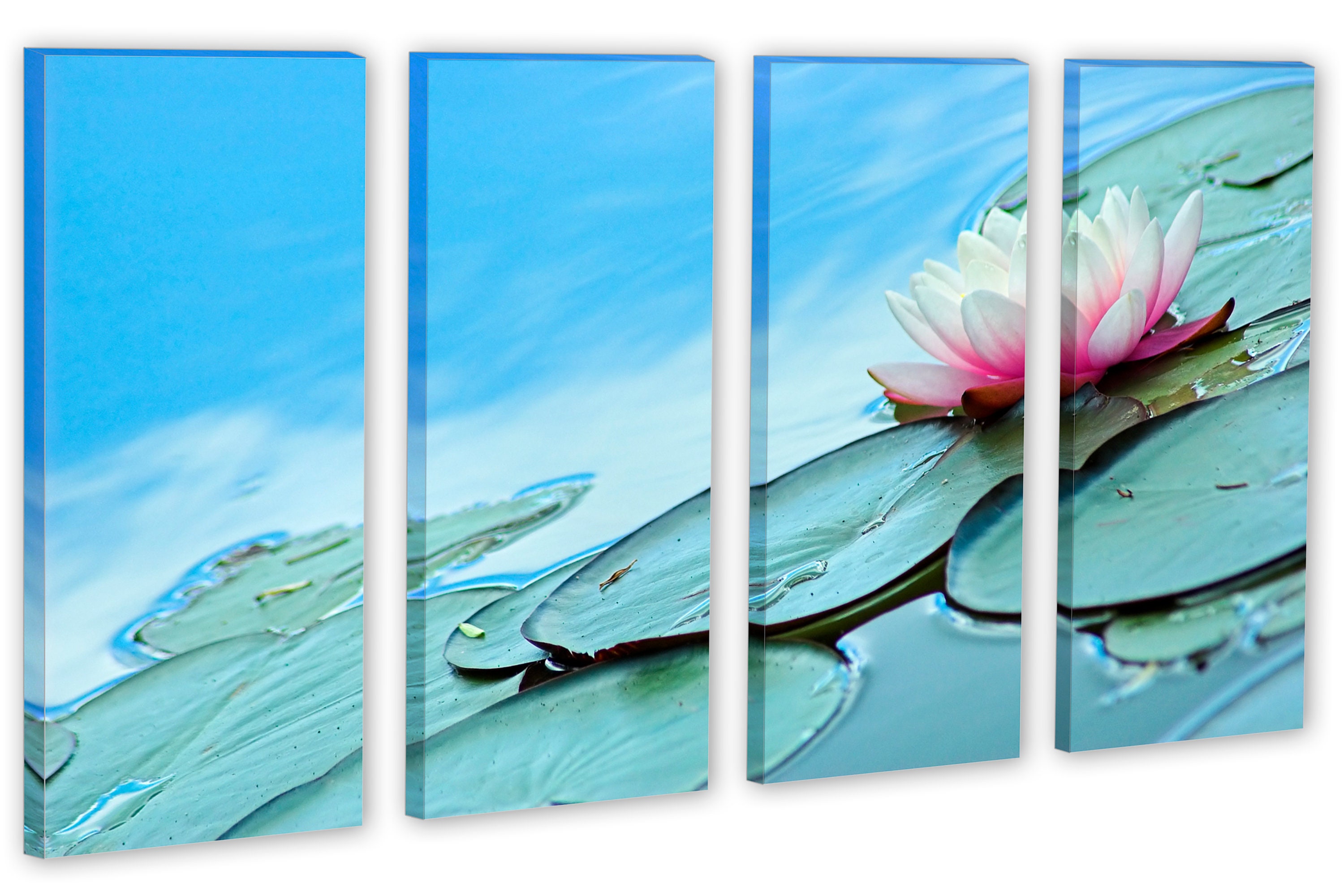 Water Lily Flower Wall Art, Spa Zen Art Canvas Print Wall Art, Flower ...