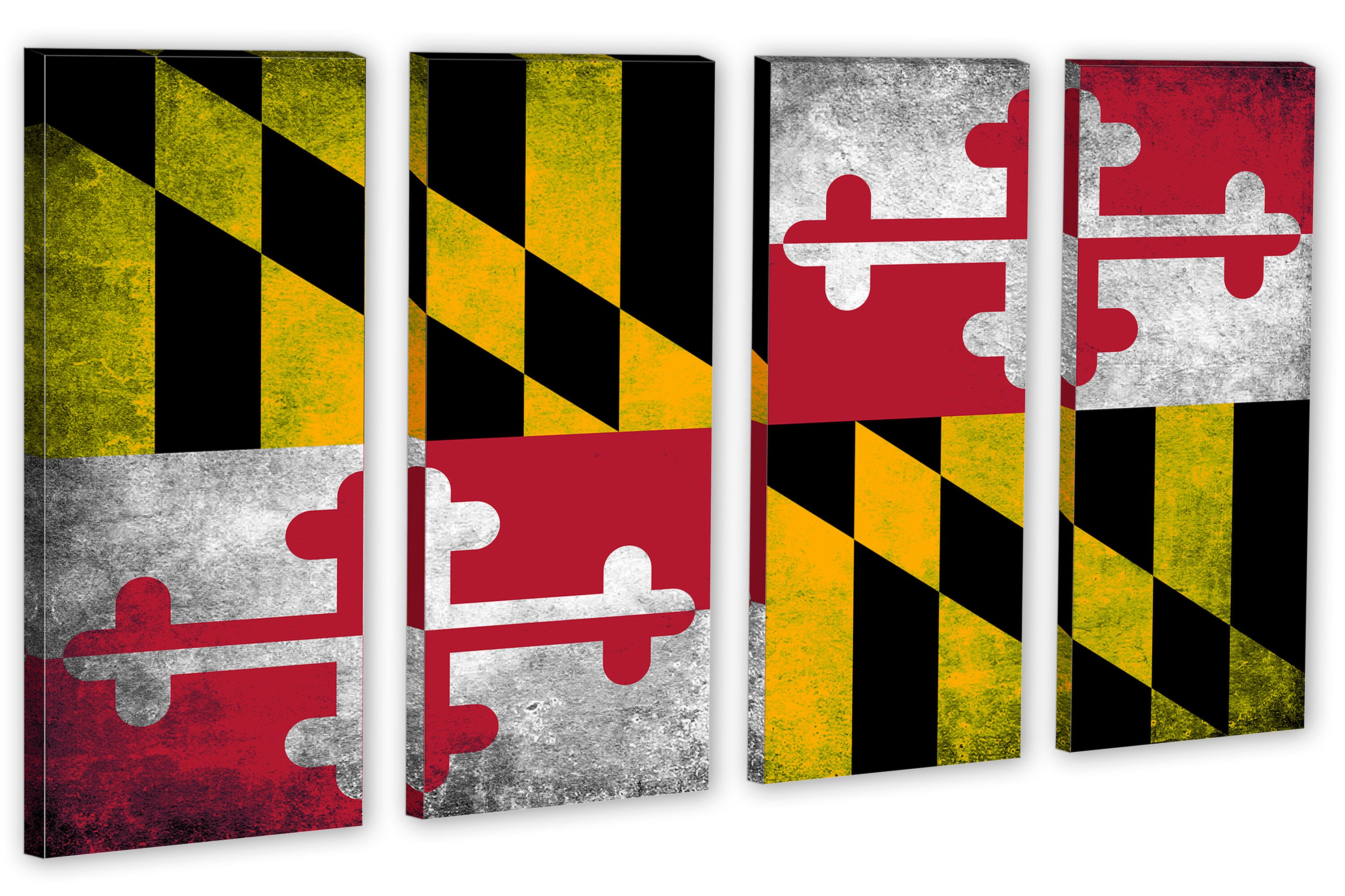 Maryland State Flag Canvas Print Grunge Effect Wall Art - USA State ...