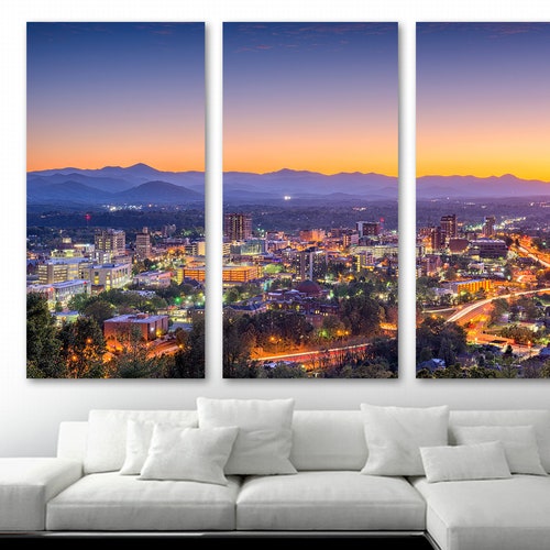 ASHEVILLE NC Map Art Wall Decor City Map Asheville North Etsy